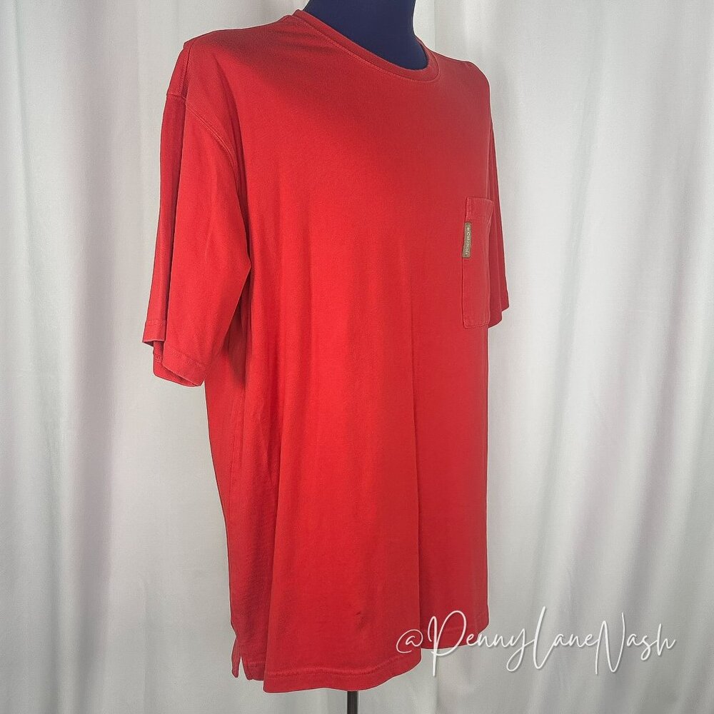 Columbia Red Crewneck Short Sleeve Pocket Tshirt Men's 2X - Picture 2 of 10
